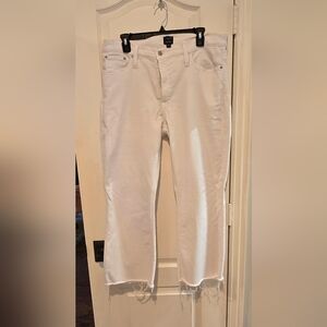J. Crew White Flare Crop Pants